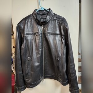 Jos. A. Bank Signature Collection Men’s Black Leather Moto  Jacket XL EXCELLENT
